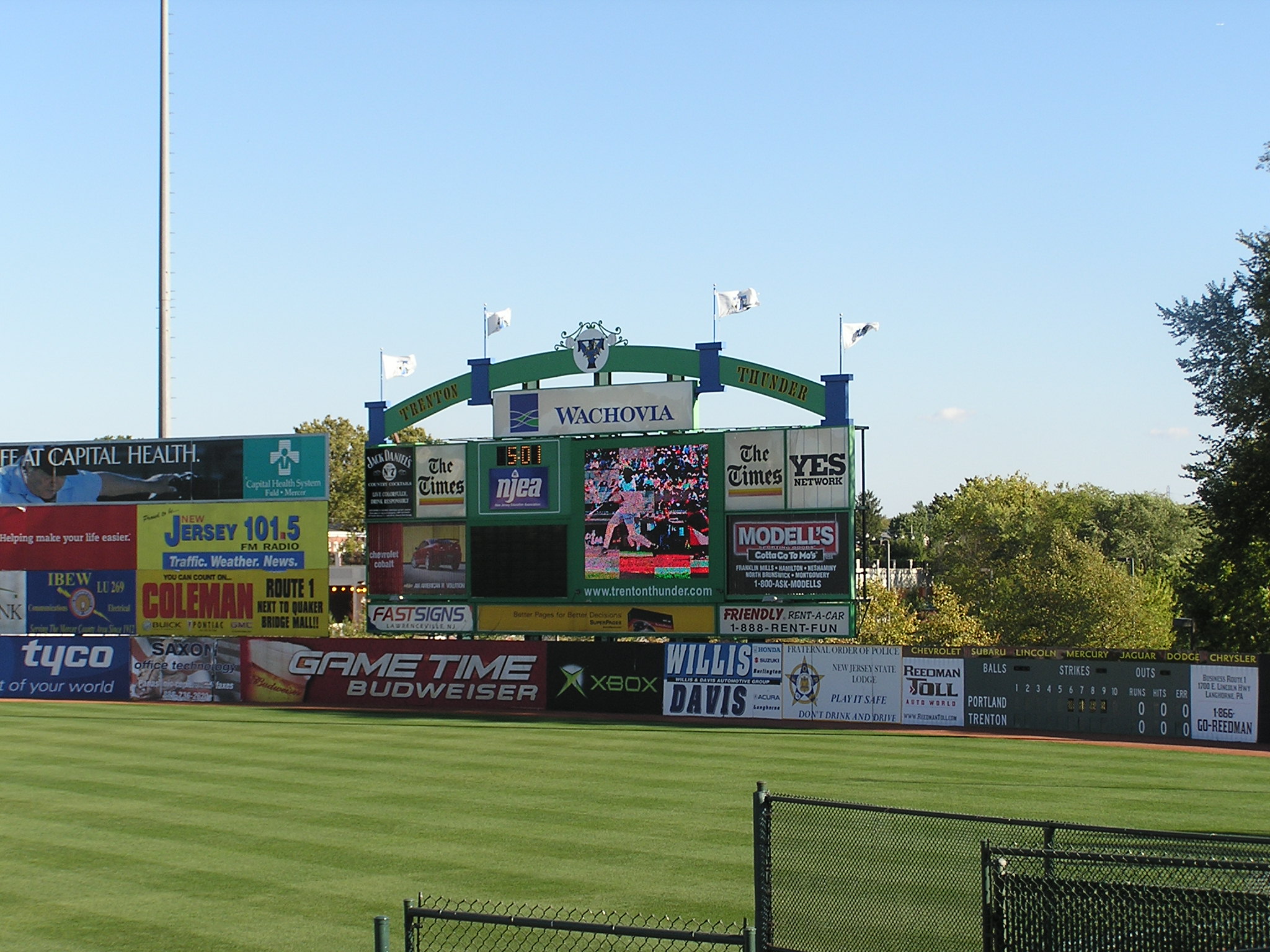 The Scoreboard in right field - Waterfront Park